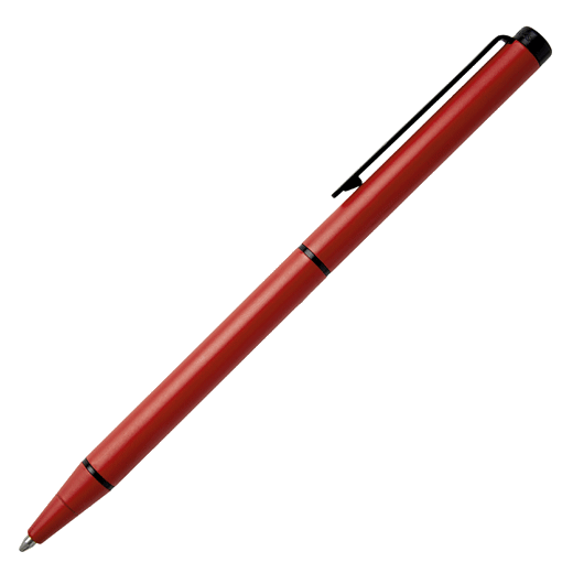 This Cloud Matte Ballpoint Pen Red by Hugo Boss has a contrasting black clip that can be engraved.
