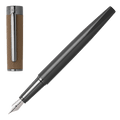 Hugo Boss Corium Chrome Fountain Pen Camel
