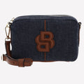 BOSS Cotton Anett Navy Cross Body Bag with Double ‘B’ Monogram
