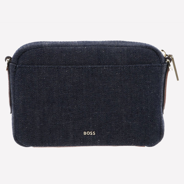 BOSS Cotton Anett Navy Cross Body Bag with Double ‘B’ Monogram