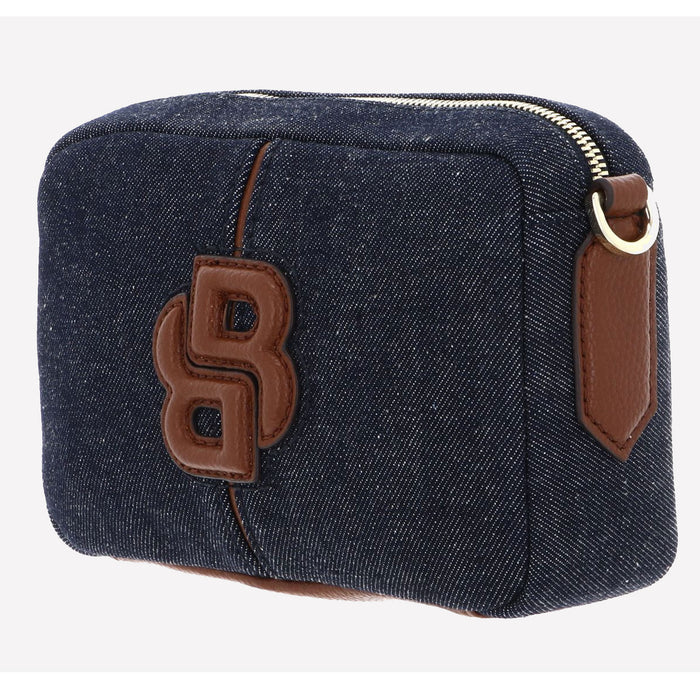 BOSS Cotton Anett Navy Cross Body Bag with Double ‘B’ Monogram