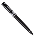 Hugo Boss Craft Ballpoint Pen Chrome with an abstract black and chrome pattern.