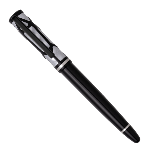 This Craft Chrome Rollerball Pen by Hugo Boss has an abstract pattern and is made of brass.