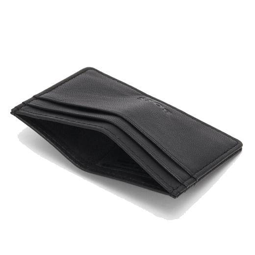 This Crew Black Leather 4CC Card Holder by BOSS has four card compartments and an extra slip pocket for organisation.