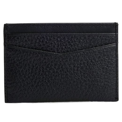 This Crosstown 4CC Grained Black Leather Card Holder by BOSS has a dipped front and back to make it easier to get your bank cards out of the slots.