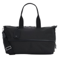 This Expandable Highway Black Holdall in Recycled Polyester by BOSS is expandable with the zip going around the middle as it can be opened.