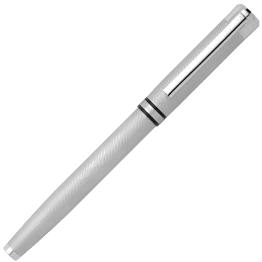 This Hugo Boss Filament Chrome Fountain Pen is crafted out of brass.