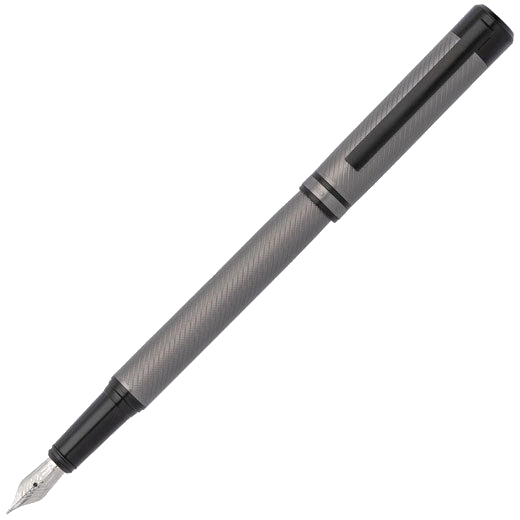 Hugo Boss's Gun Grey Filament Fountain Pen is crafted out of brass.