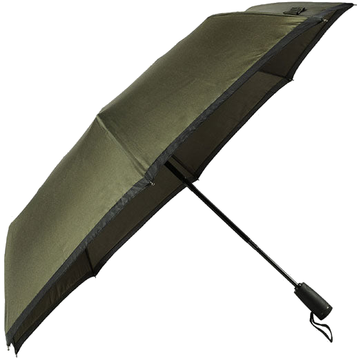 This Hugo Boss Gear Khaki Pocket Umbrella features a rubber push button.