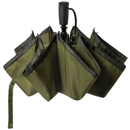 This Hugo Boss Gear Khaki Pocket Umbrella comes with a matching slip cover.