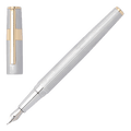 Hugo Boss Gear Pinstripe Fountain Pen Silver & Gold