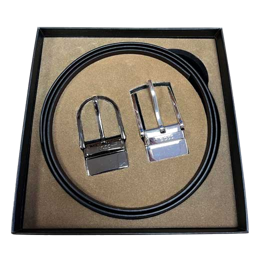This Hugo Boss belt gift set comes in its own bespoke gift box with two detachable buckles.