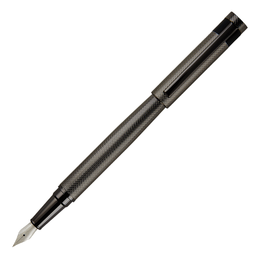 This Gunmetal Loop Diamond Fountain Pen is by Hugo Boss