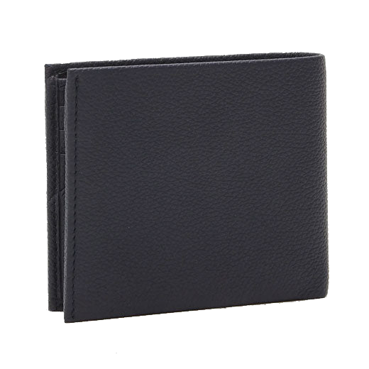 This BOSS Highway 4CC Navy Grained Leather Coin Wallet has the BOSS brand name on the front in silver lettering and is branded inside with blind-embossing.