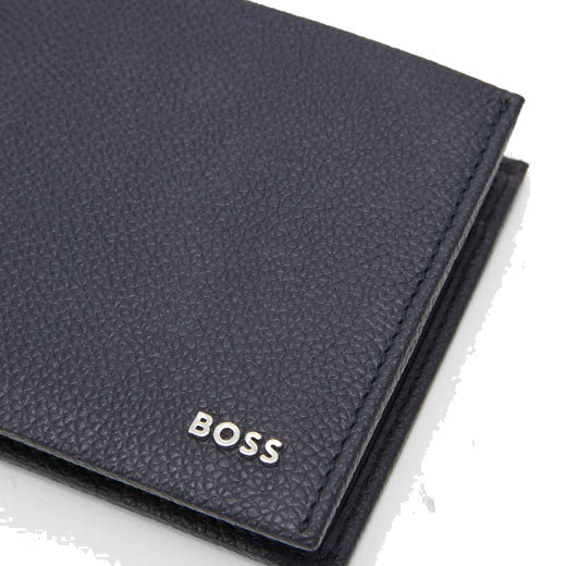 This Highway 4CC Navy Grained Leather Coin Wallet by BOSS is great for everyday use and perfect if you like to carry cash and coins as it has a pouch with a popper button fastening.