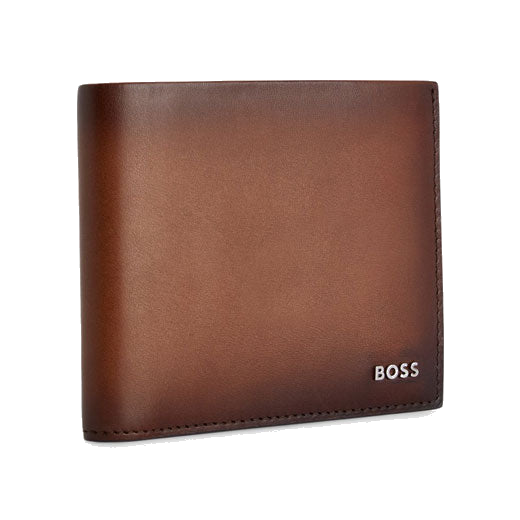 This Highway 8CC Brown Leather Bifold Wallet by BOSS comes inside a presentation box and makes a great gift that you can personalise with embossing.
