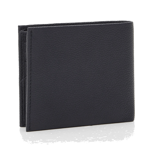 This BOSS Highway Navy Grained Leather 8CC Wallet has a grained texture on the leather with silver lettering of the BOSS brand name.