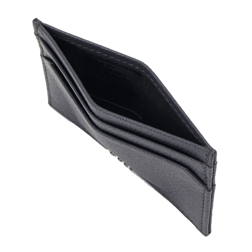 This BOSS Highway Navy Leather 2CC Card Holder Money Clip is made out of 100% cowhide leather and has a soft grained texture.