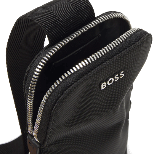 This Highway Nylon 2CC Phone Pouch by BOSS has a main compartment for your phone and card slots on the rear.
