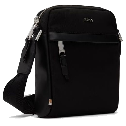 This BOSS Highway Recycled Polyester Cross Body Bag has a main zip compartment with a small slip pocket.