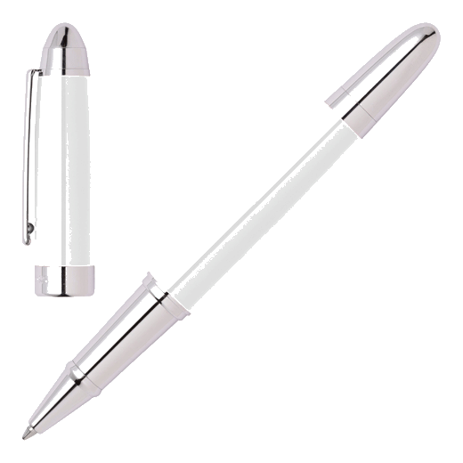 This Icon Chrome Rollerball Pen in White by Hugo Boss is made with brass and will come in a branded gift box.