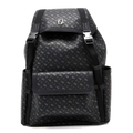 This Icon Monogram Print Faux Leather Backpack by BOSS has a flap lid closure into the main compartment.
