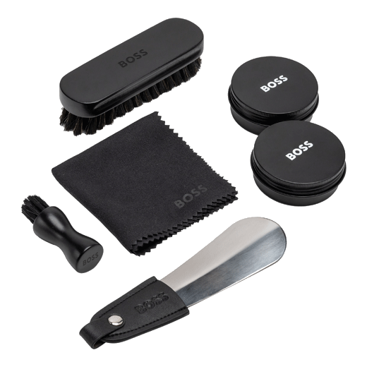 This Iconic Black Shoe Care Kit is by hugo boss and comes in a branded gift box.
