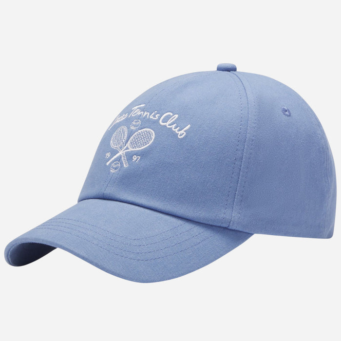Side view of the BOSS Lach Member Tennis Club Light Blue Cotton-Twill Cap.