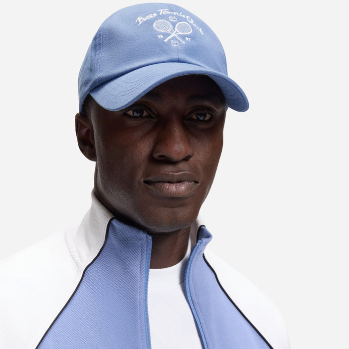 The BOSS Lach Member Tennis Club Light Blue Cotton-Twill Cap by BOSS.