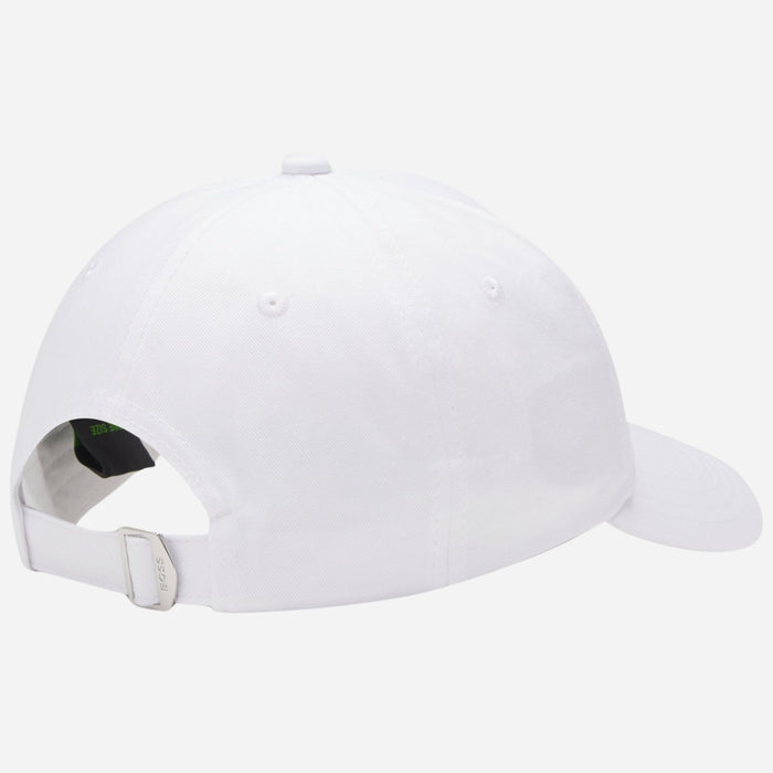 Back view of the BOSS Lach Member Tennis Club White Cotton-Twill Cap.