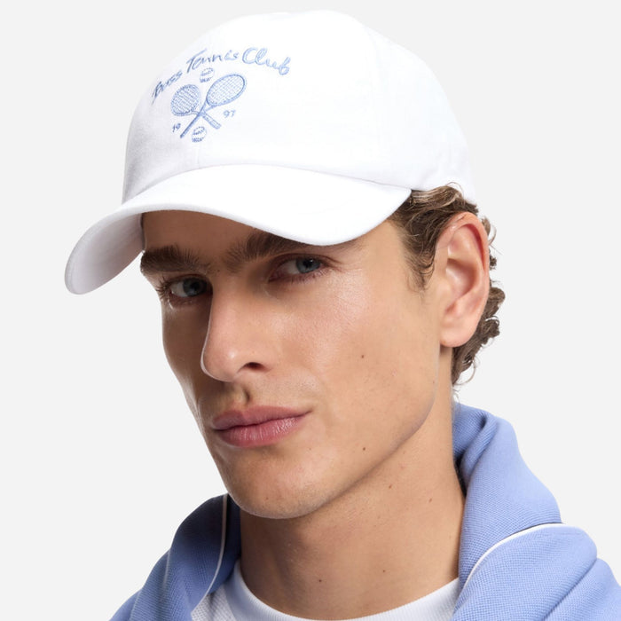 The BOSS Lach Member Tennis Club White Cotton-Twill Cap by BOSS.
