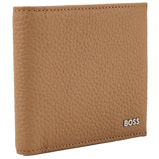 This BOSS Light Brown Soft Grain Crosstown 8CC Billfold Wallet features additional slip pockets.