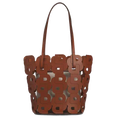 This BOSS leather tote bag comes with a monogram design in brown leather.