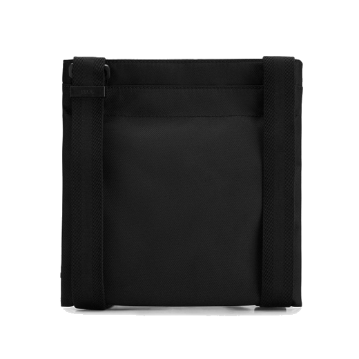 This BOSS envelope bag comes in a black polyester outer with a front zip in gunmetal.