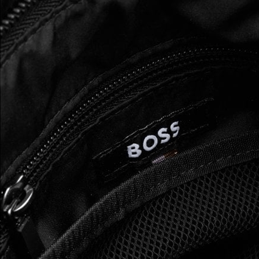 BOSS Catch envelope bag with inside zip pocket and polyester fabric.