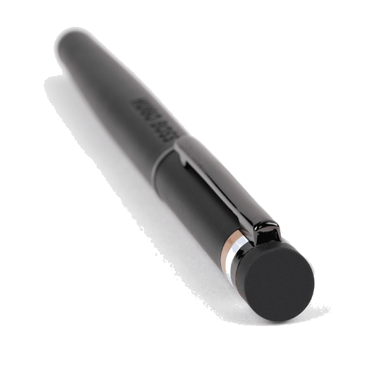 This Loop Iconic Fountain Pen Black is by Hugo Boss and is made with brass and a gunmetal finish.