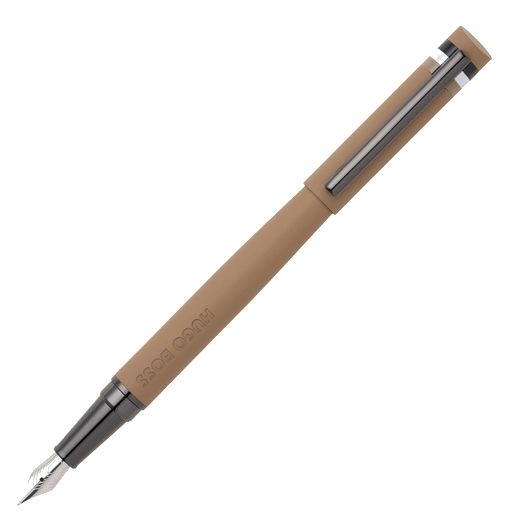 This Loop Iconic Fountain Pen Camel is by Hugo Boss and features the brand name down the barrel.