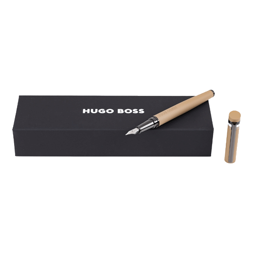 This Hugo Boss Loop Iconic Fountain Pen Camel will come in a gift box which can be engraved with a plaque, making it great for gifting!