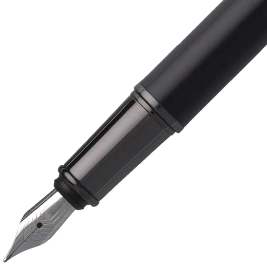 This fountain pen features a stainless steel nib.