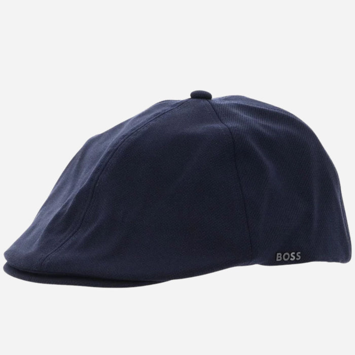 The BOSS Navy Blue Trystan Techwool Flat Cap by BOSS.