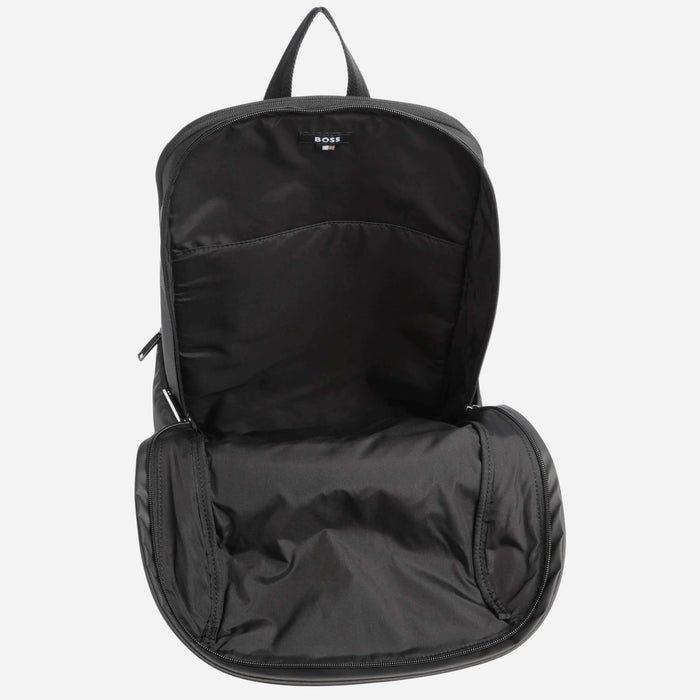 Inside the Oryo Black Recycled Polyester Backpack.