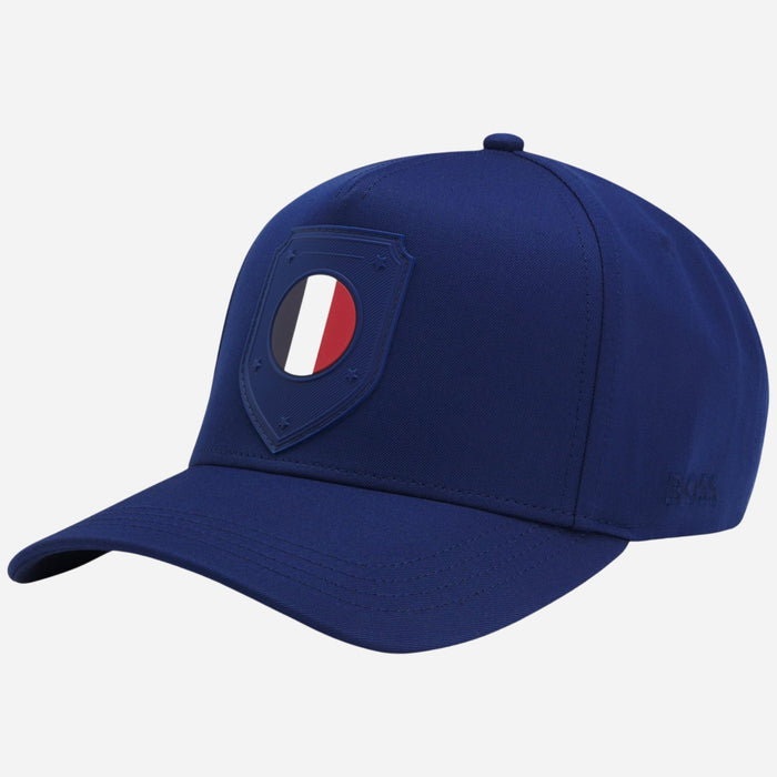 The BOSS Poulin-BC D'LUX-Flag Blue Polyester Twill Cap with France Flag Badge by BOSS.