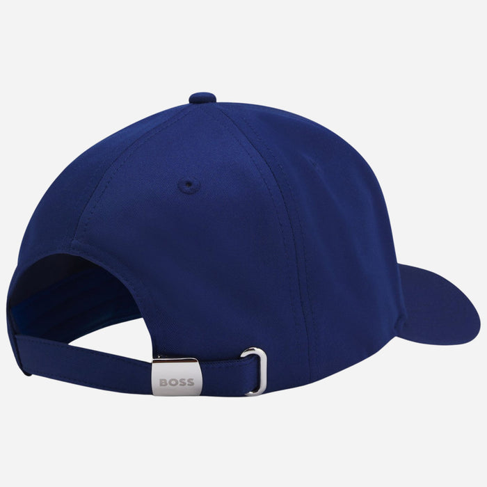 Back view of the BOSS Poulin-BC D'LUX-Flag Blue Polyester Twill Cap with France Flag Badge.