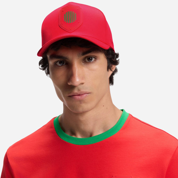The BOSS Poulin-BC D'LUX-Flag Red Polyester Twill Cap with Portugal Flag Badge by BOSS.