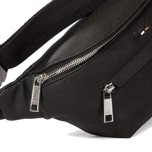 This Ray Black Faux Leather Belt Bag by BOSS is great for travelling and is lightweight as well as stylish and contemporary.