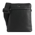 This BOSS Ray Black Faux Leather Envelope Bag has a main zip compartment and an exterior front zip pocket.