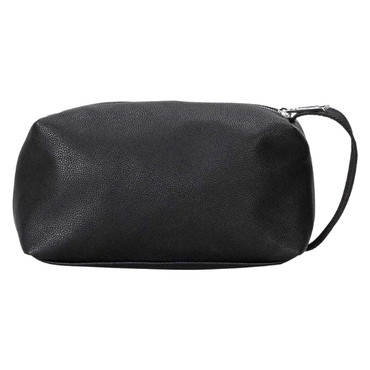 This BOSS Ray Black Grained Faux Leather Wash Bag is made from faux grained leather that is a blend of polyester and polyurethane.
