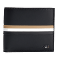 This Ray Signature Stripe Faux Leather 8CC Wallet by BOSS has 8 card slots with slip pockets and a banknote compartment.