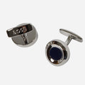 The BOSS Round Brass Cufflinks with Navy Blue Enamel Insert by BOSS.