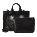 This BOSS Sandy Faux Leather Black Woven Tote Bag With Zip Pouch has a detachable zipped pouch in matching faux leather.
